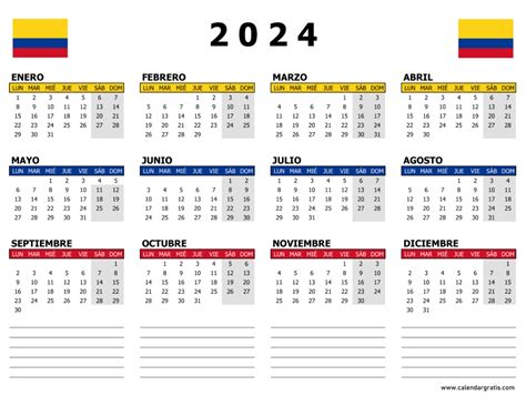 Calendario 2024 Con Festivos En Colombia Marne Sharona