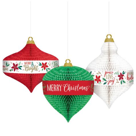 Find fun and interesting diy ornaments kits to create at michaels. Traditional Christmas Honeycomb Hanging Decorations ...