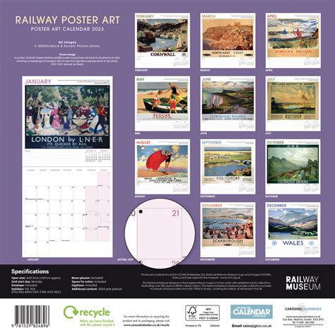 Nrm Railway Poster Art Wall Calendar 2023