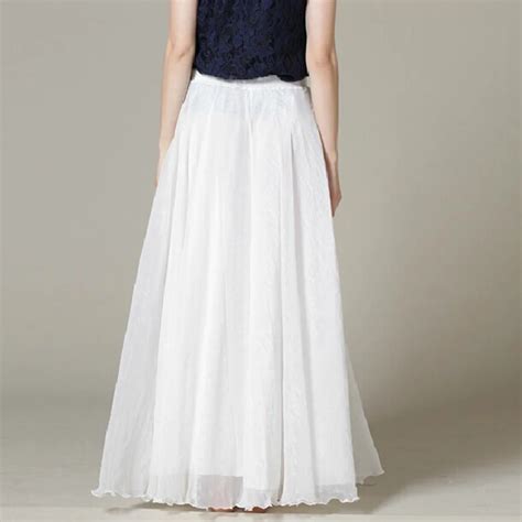 Long White Flowy Skirt Dress Ala