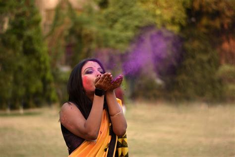 Beautiful Girl Playing With Holi Colors Pixahive