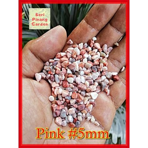 1kg 5mm Pink Pebble Wash Stone Garden Stone Landscape Batu Sungai