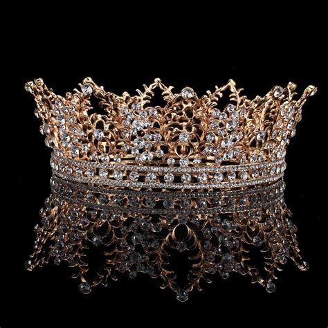 Fumud Bridal Jewelry Baroque Tiara Crown Women Vintage Headband