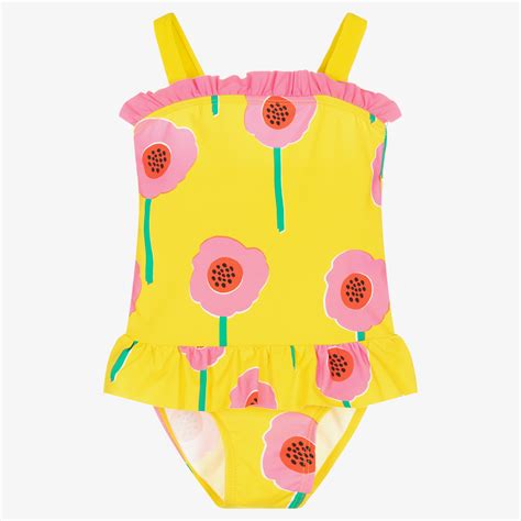 Stella Mccartney Kids Pink And Yellow Swimsuit Upf50 Childrensalon