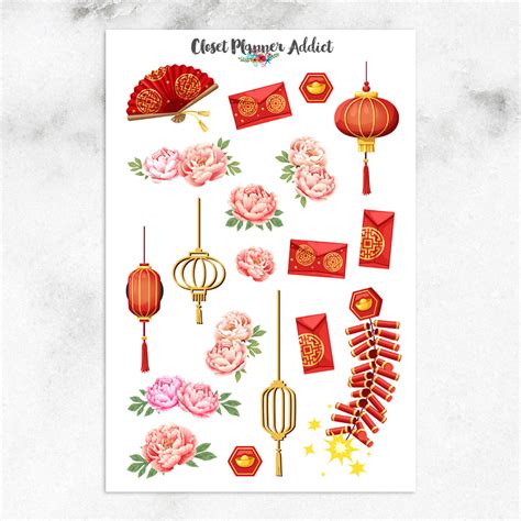 Chinese New Year Planner Stickers Lunar New Year Stickers S 704