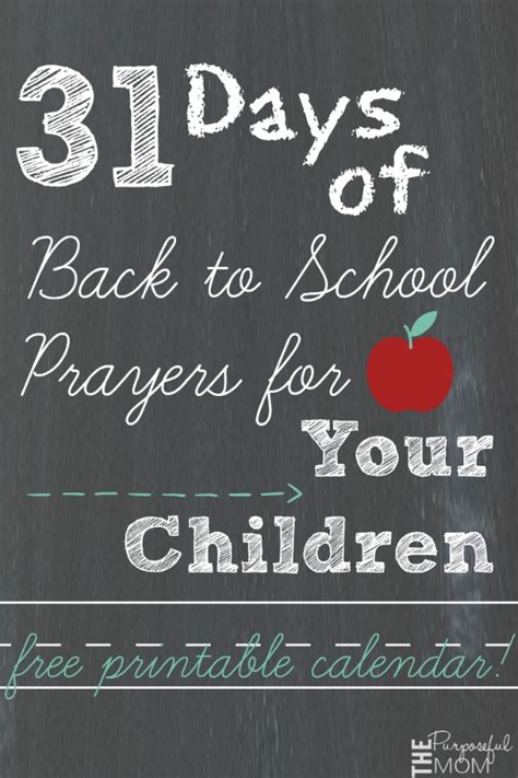 31 Days Of Back To School Prayers For Your Children The