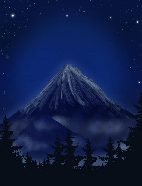 Mount Fuji Digital Painting In Procreate On Behance