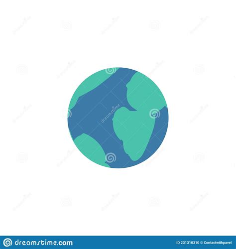 Planet Earth Cartoon Icon Or Symbol Flat Vector Illustration Isolated