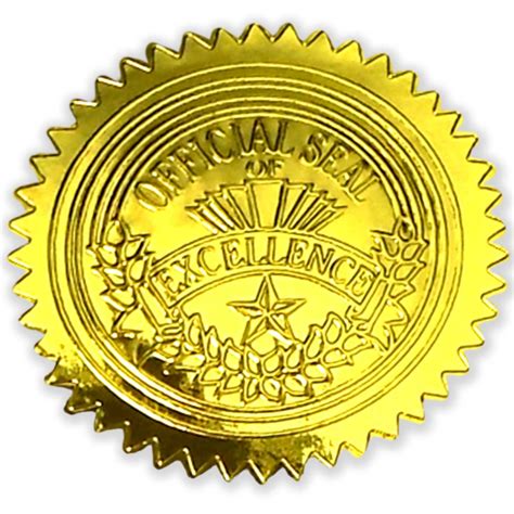 Certificate Gold Seal Sticker Certificates Templates