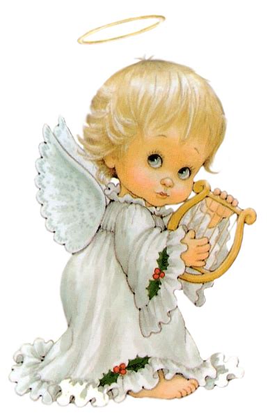 Cute Angel With Harp Free Png Clipart Picture Gallery