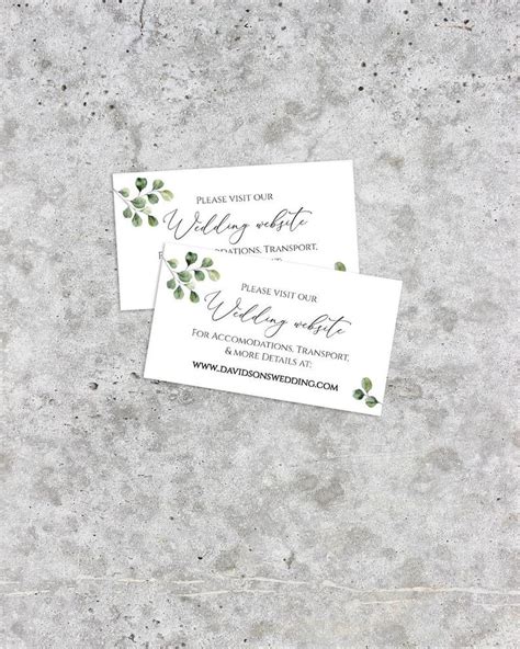 Wedding website ideas and helpers. Eucalyptus Wedding Website Card Template, Editable Wedding ...