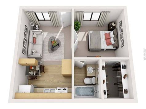 40 Stylish Studio Apartment Floor Plans Ideas Roundecor Apartment