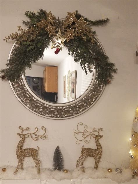 Garland Mirror Christmas Decorations Decor Garland