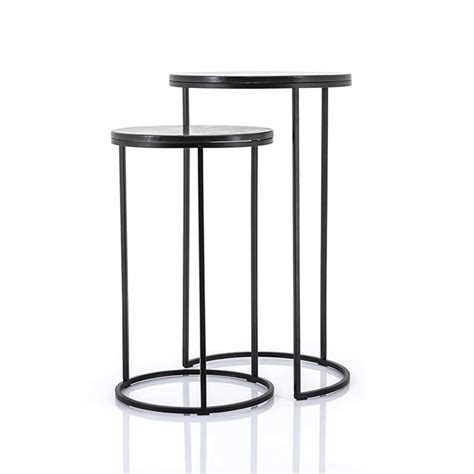 Ibbe design modern skandinavisch design retro vintage. 2er Set Beistelltisch Meryl klein Metall MDF schwarz ...