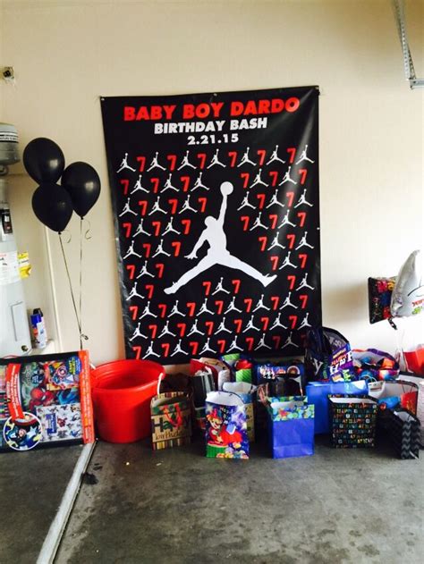 Jordan Banner Basketball Themed Birthday Party Basketball Theme