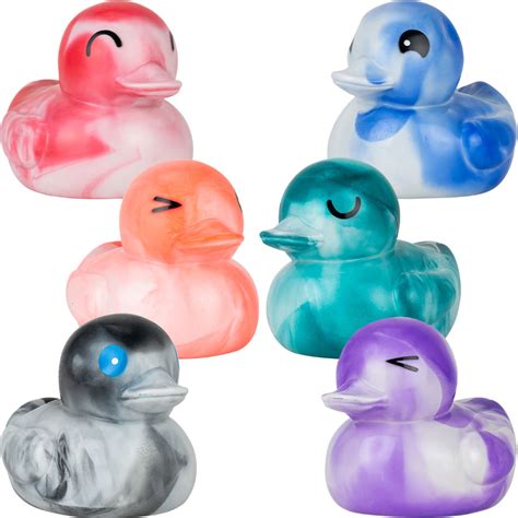 Rubber 6 Inch Marble Color Ducks 48 Count