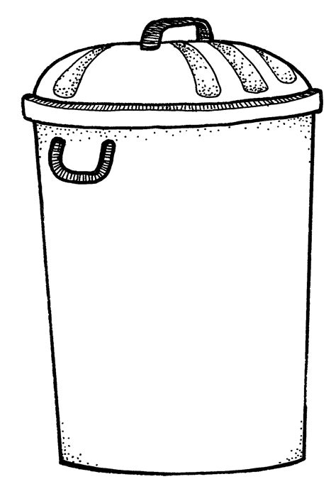 Garbage Can Clipart Black And White ClipArt Best