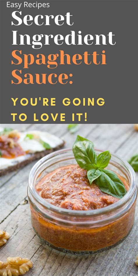 My secret ingredient is msg. Secret Ingredient Spaghetti Sauce: You're Going to Love It ...