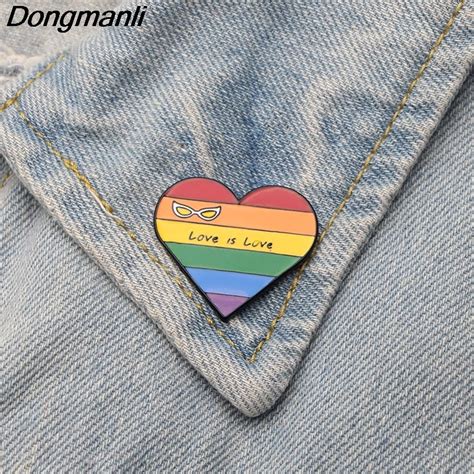 20pcslot Dmlsky Love Is Love Rainbow Metal Pin Clothes Bags Brooch