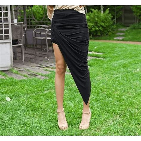 sexy hi low asymmetrical high waist skirt trendy clothing stores diy clothing wholesale