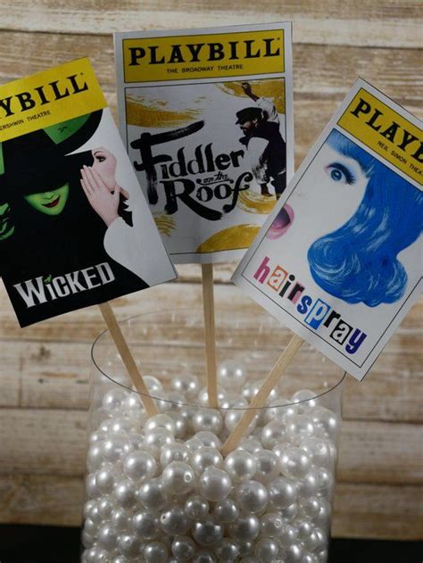 Broadway Playbill Centerpieces Broadway Party Themed Musicals Shows