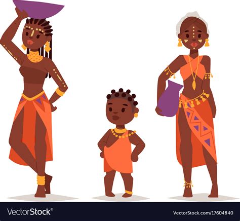 Maasai African People In Traditional Clothing Vector Image