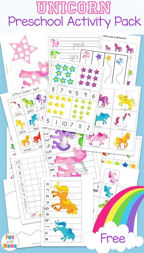Start with just a few minutes of 'sit down' work with your toddler and work your way up to more difficult worksheets as they master each skill. Unicorn Preschool Activity Pack | Free preschool ...