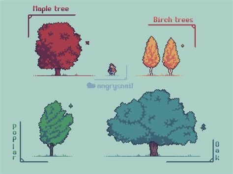 Trees Pixelart Game Design Image Pixel Art Pixel Art Landscape