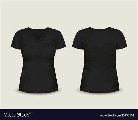 ✓ free for commercial use ✓ high quality images. Black v-neck t-shirt template Royalty Free Vector Image