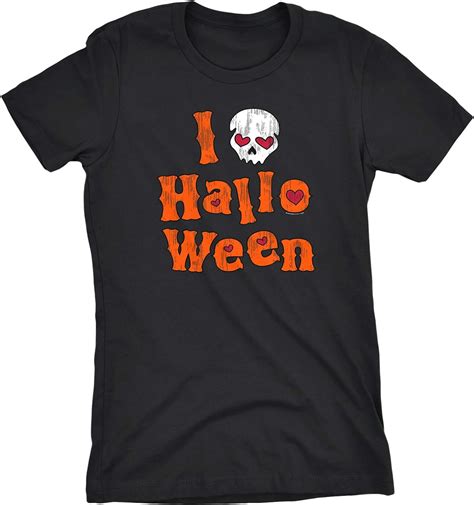Funny Halloween Womens T Shirt I Love Halloween Clothing