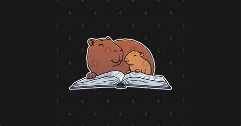 Capybara Mom Reading Book To Child Capybara T Shirt Teepublic