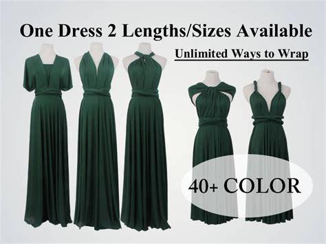 Forest Green Bridesmaid Dress Long Infinity Dress Short Convertible