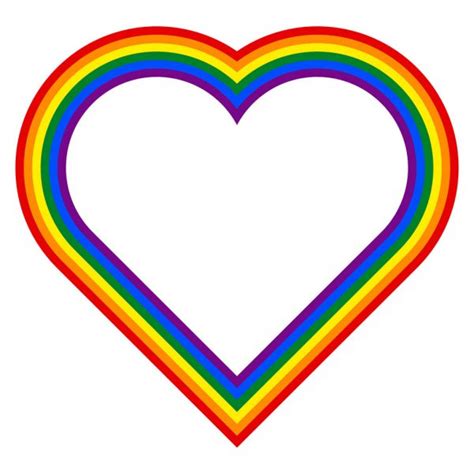 Two Rainbow Pride Heart Shape Symbol Lgbt Community ⬇ Vector Image By