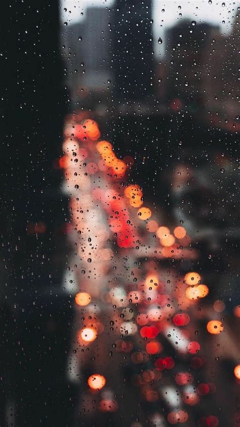 Rainy Window Rain Drops Raindrops Blur Glass Water Hd Phone