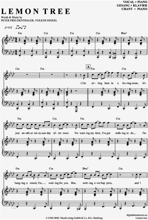 B moll akkord klavier klavier lernen audiotraining mit den akkorden. Gitarrenakkorde Vorlage Erstaunlich Lemon Tree Klavier Gesang Fool S Garden [pdf Noten ...