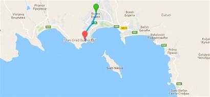 Budva Diving Map Route