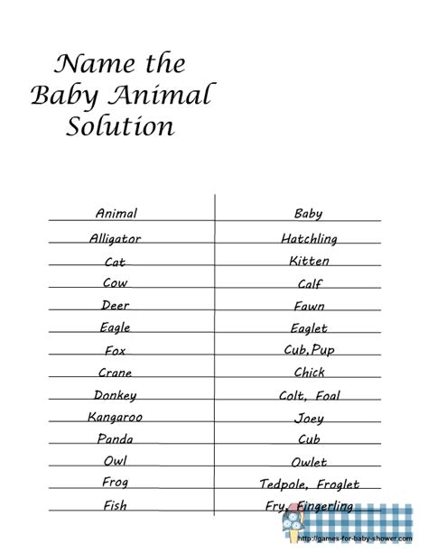 34 Baby Animals Name Game Answers Most Complete Temal