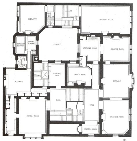 Charles Tiffany New York Residence Ground Floor Plan Diseño De Casa