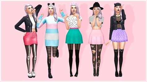 Random Pastel Goth Lookbook Sims 4 Clothing Sims 4 Clothes