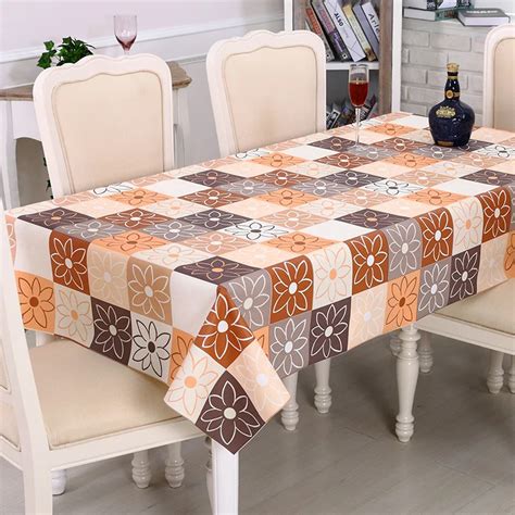 Pvc Waterproof Table Cloth Rectangle 2017 Oilproof Flowers Dining