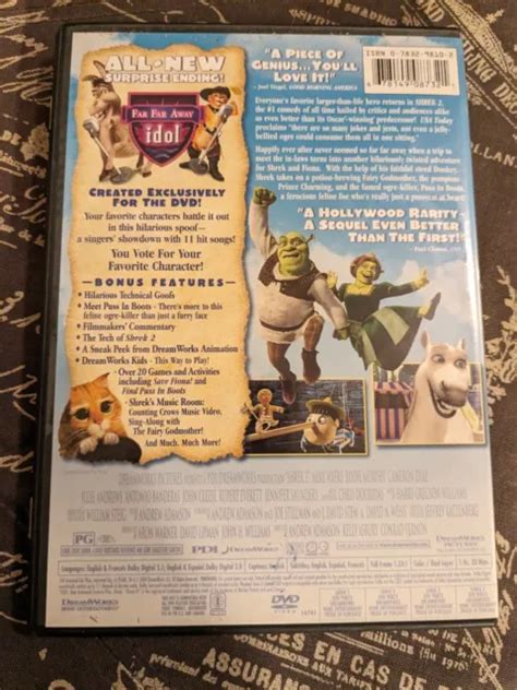Shrek 2 Dvd 2004 Widescreen Movie Mike Myers Eddie Murphy Cameron Diaz