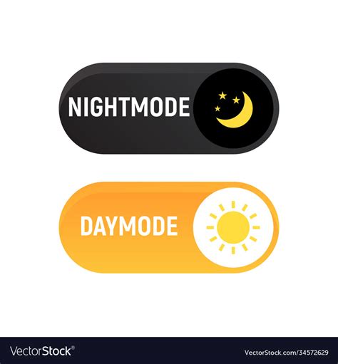 Day Night Mode Switch Ui Button Light Dark Vector Image