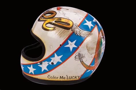 Over the course of his career,. Evel Knievel's Wembley Bruised Helmet Goes under the ...