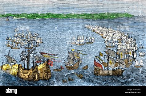 Die Niederlage Der Spanischen Armada Durch Die Englische Marine 1588