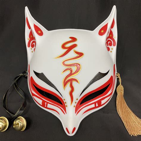 Kitsune Masker Demon Scherpe Oren Japanse Fox Mask Etsy