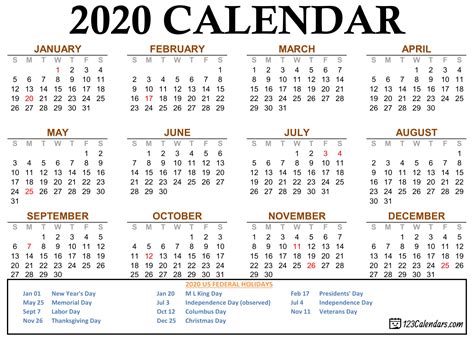 2020 Calendar Printable Legal Size Example Calendar Printable