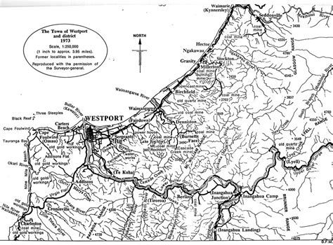 Buller Coalmine And Goldmine Sites Map West Coast New Zealand History