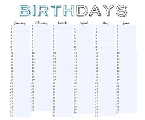 Free Birthday Calendar Printable Customizable Many Designs Sample Free Birthday Calendar