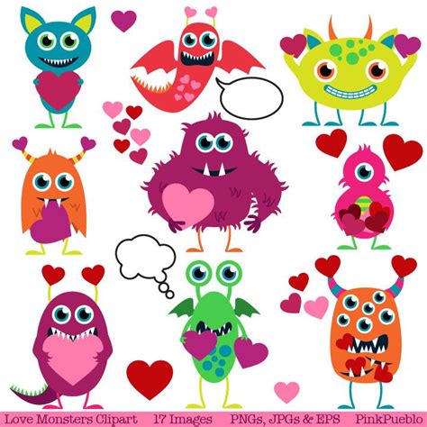 Valentine Monsters Clipart Clip Art Love Monsters Clipart Clip Art