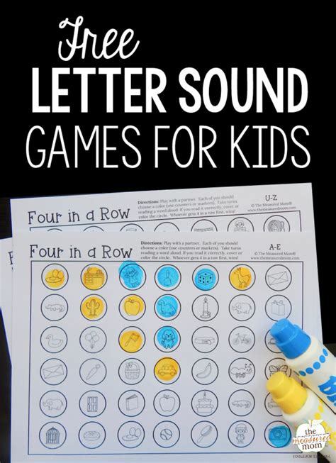 Four In A Row Letter Sound Games The Measured Mom